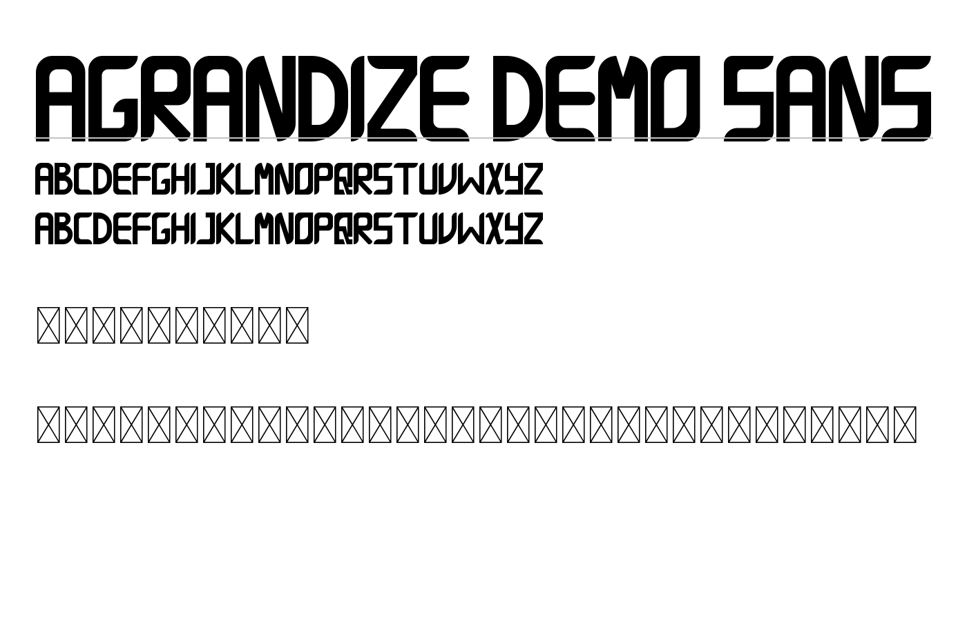 Agrandize Demo Font preview