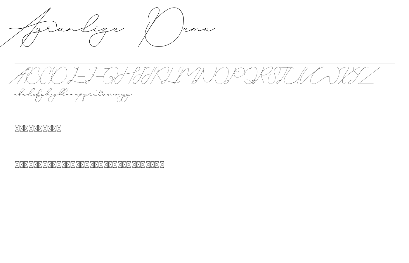 Agrandize Demo Font preview
