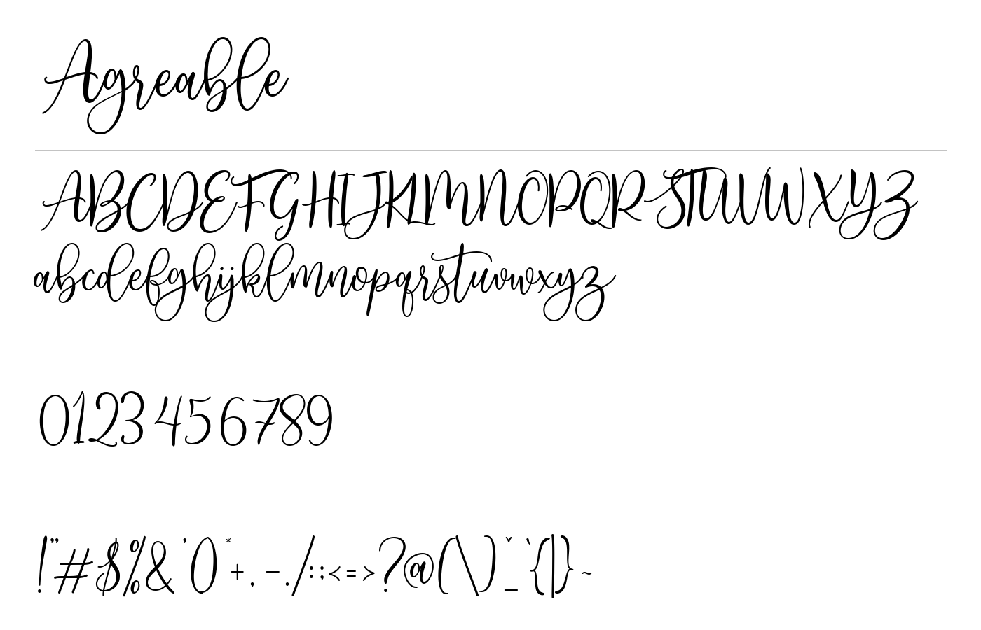 Agreable Font preview