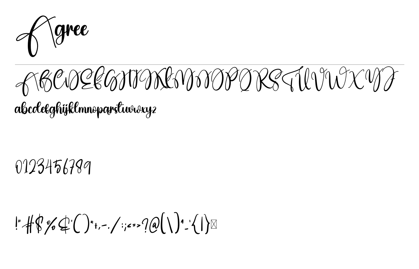 Agree Font preview