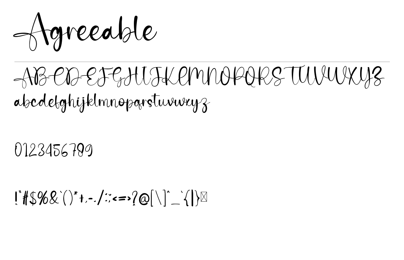 Agreeable Font preview