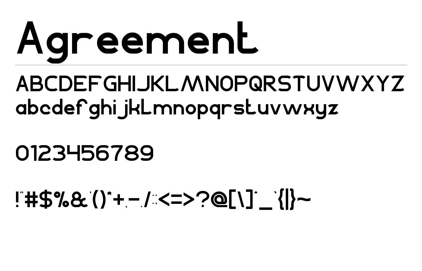 Agreement Font preview