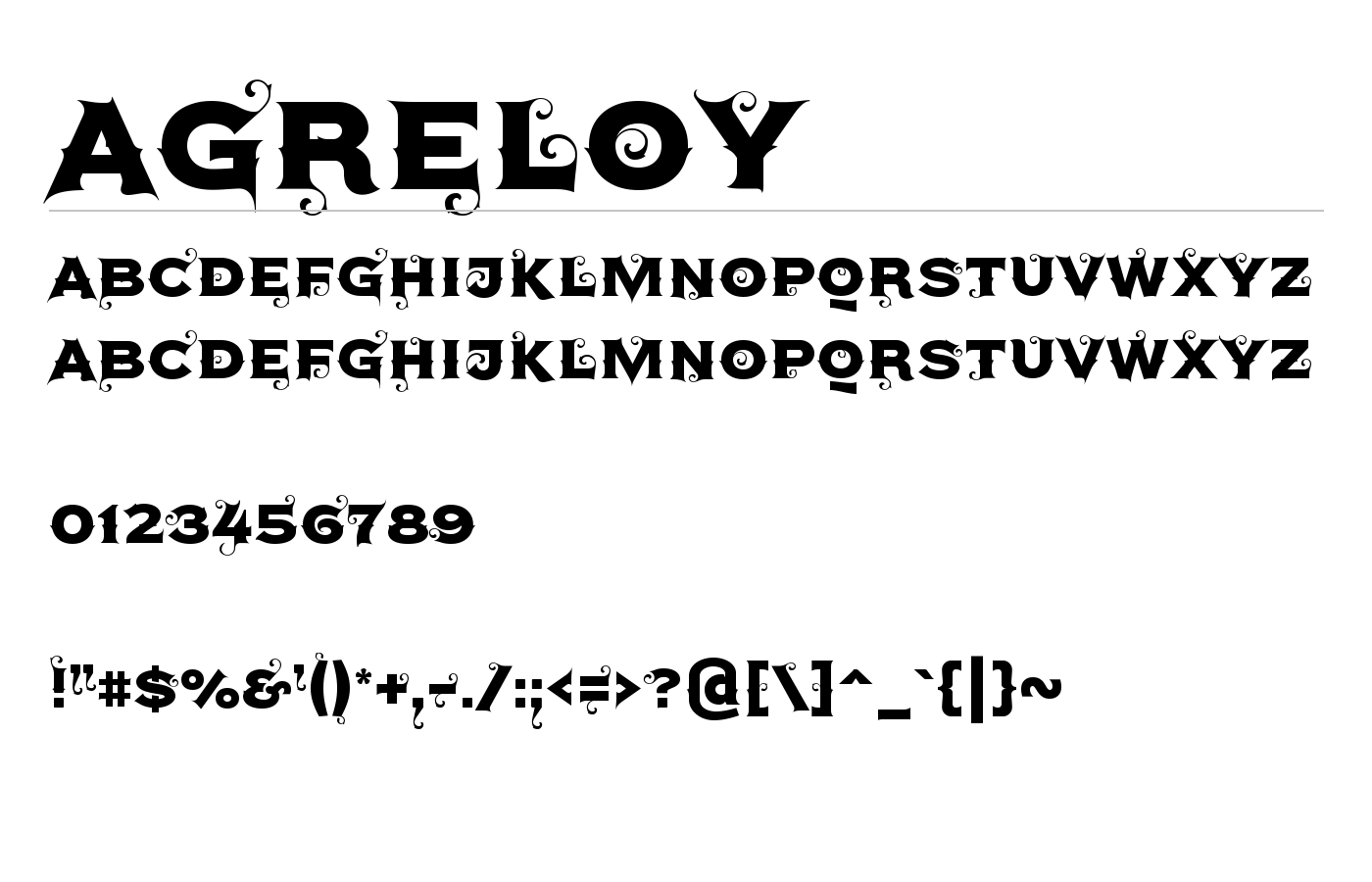 Agreloy Font preview