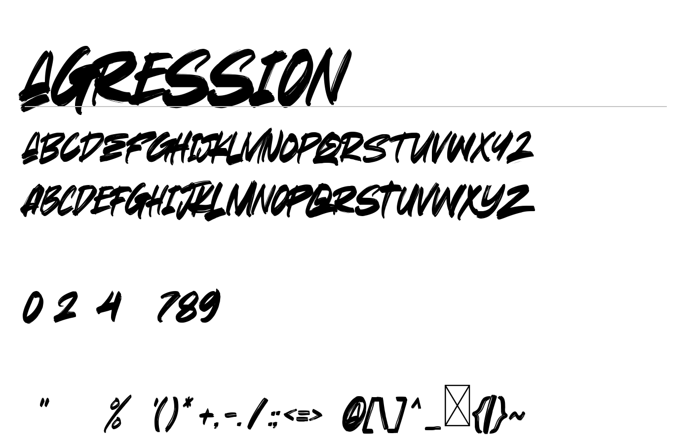 Agression Font preview