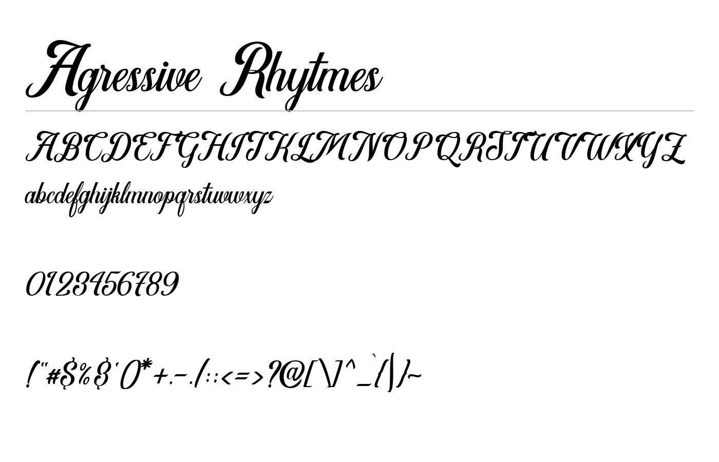 Agressive Rhytmes Font preview