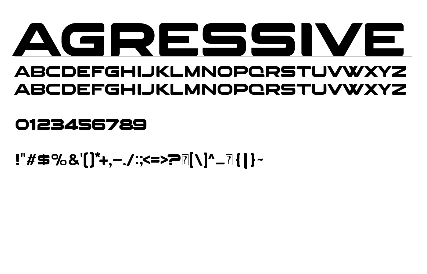 AGRESSIVE Font preview