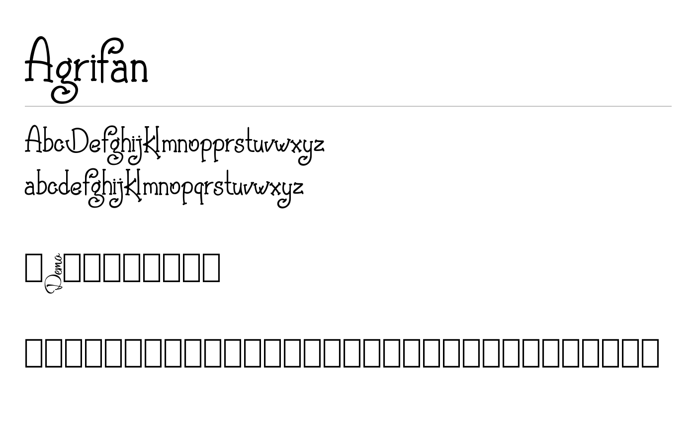 Agrifan Font preview