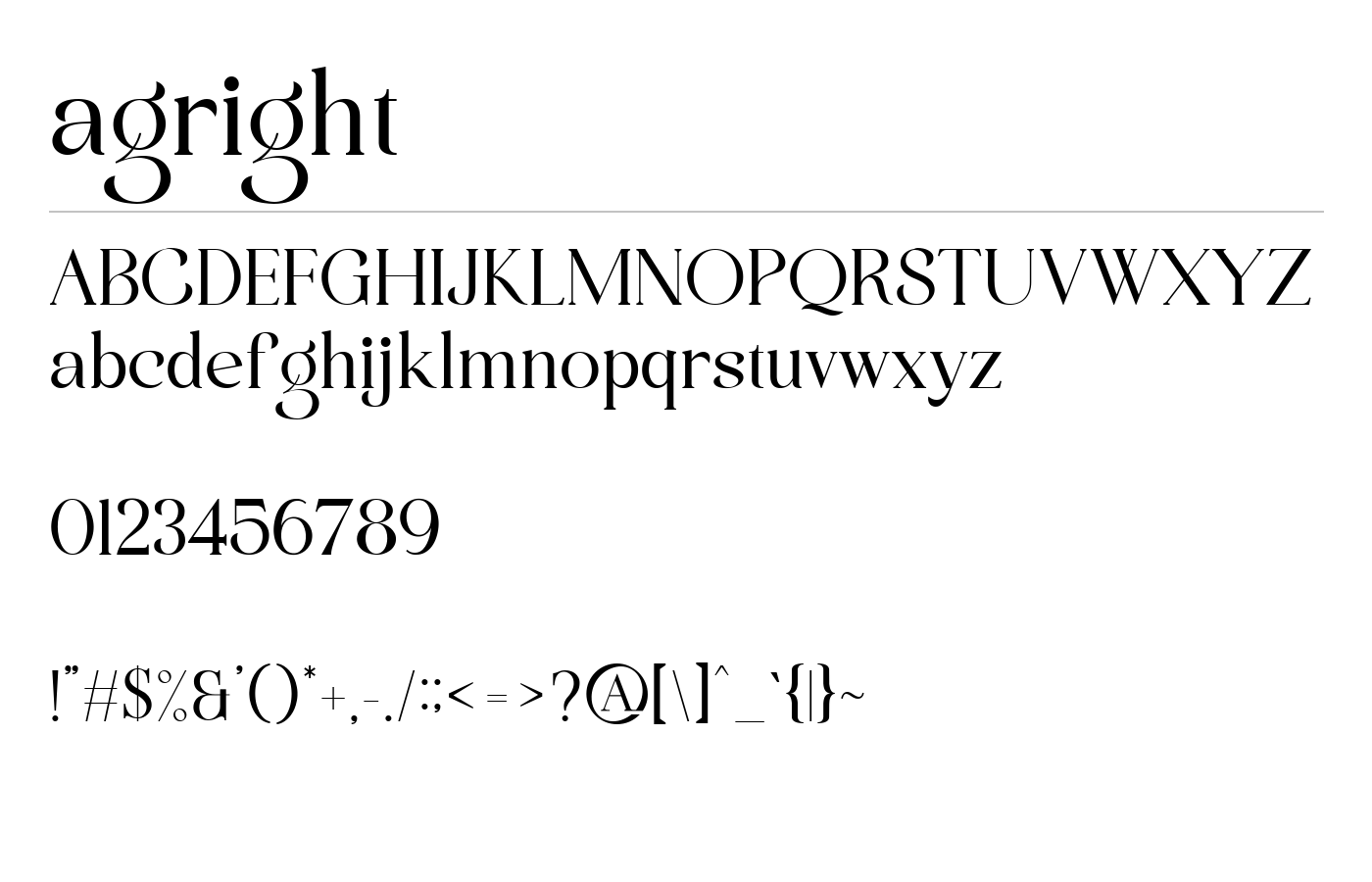 agright Font preview