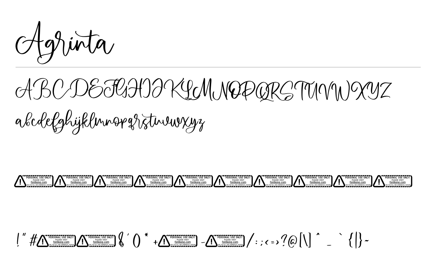 Agrinta Font preview