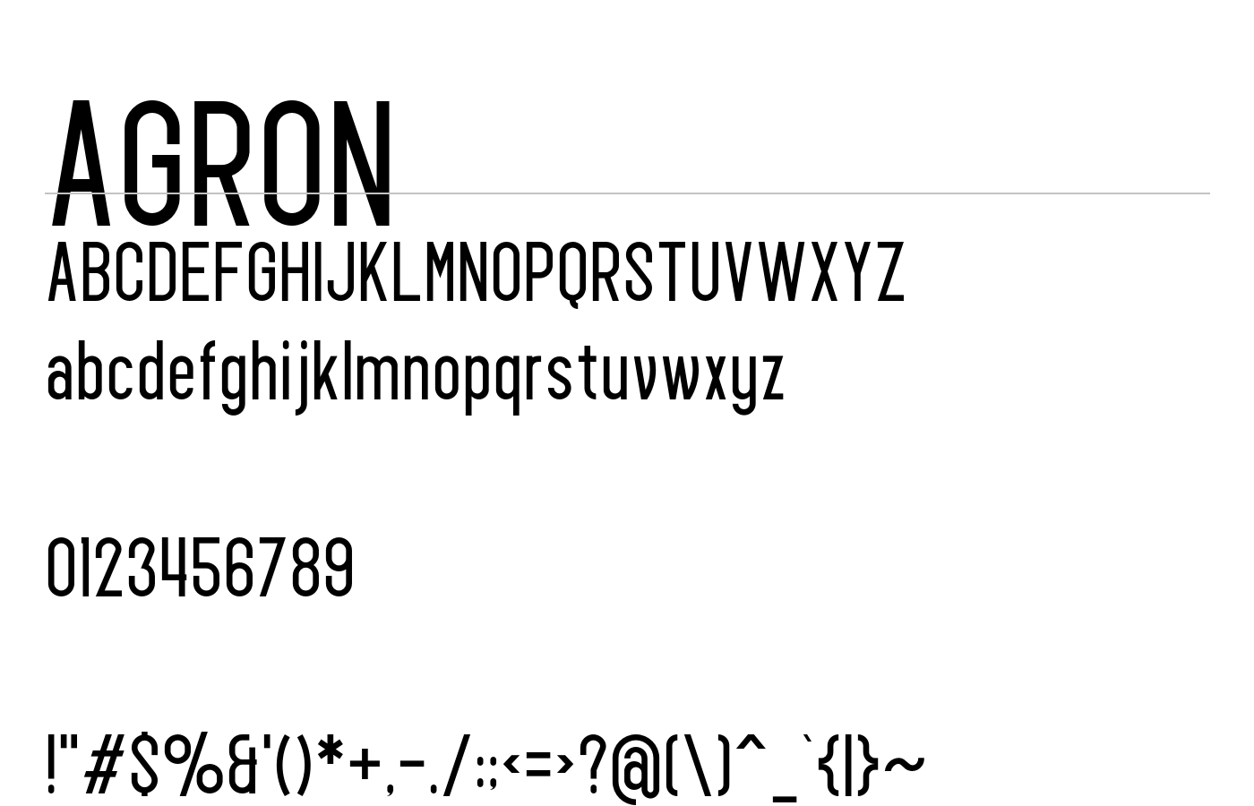 AGRON Font preview