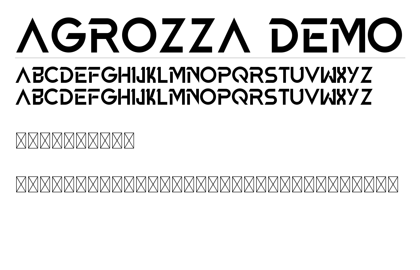 Agrozza Demo Font preview