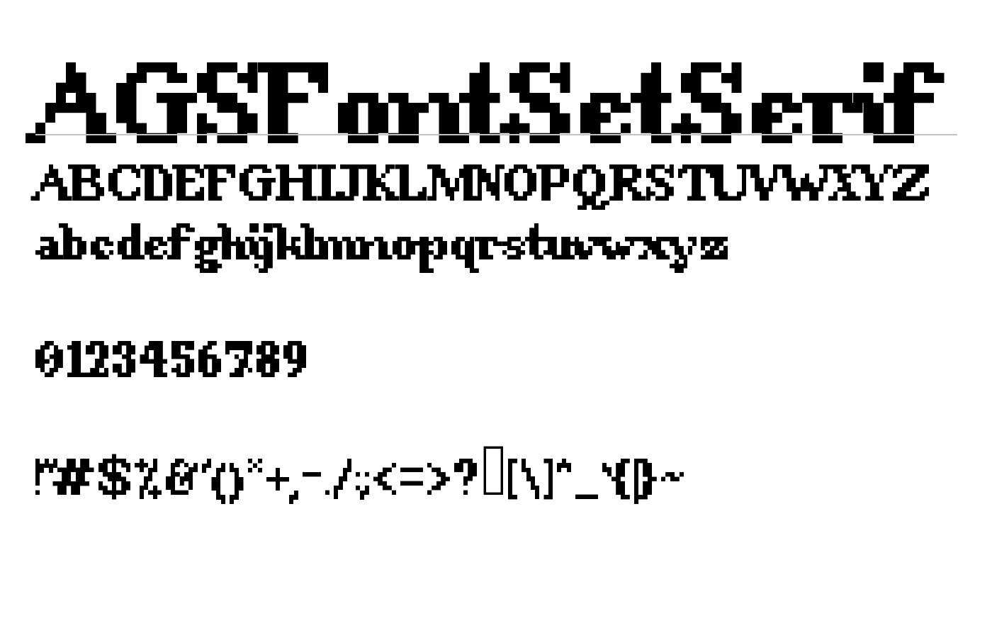 AGSFontSetSerif Font preview