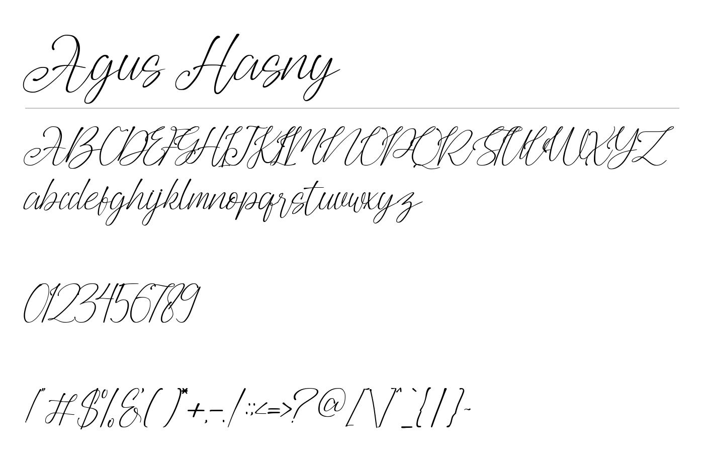 Agus Hasny Font preview
