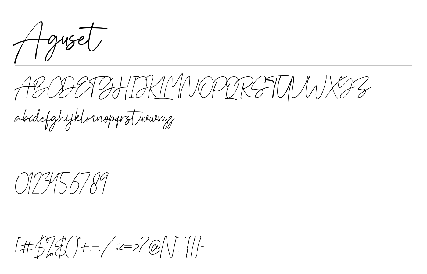 Aguset Font preview