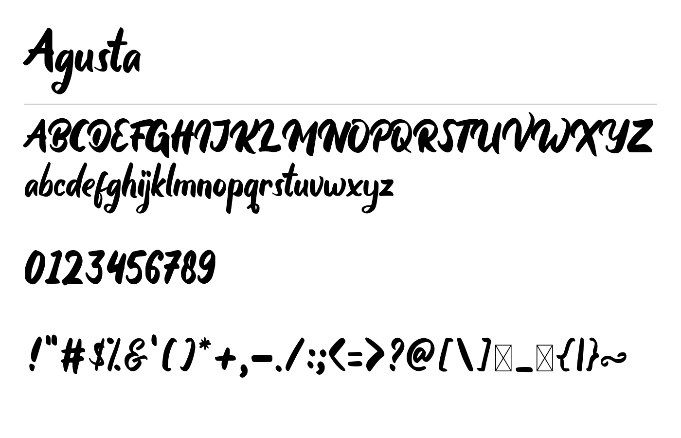 Agusta Font preview