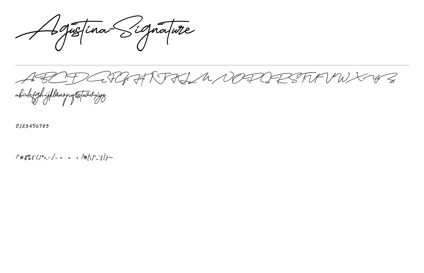 Agustina-Signature Font preview