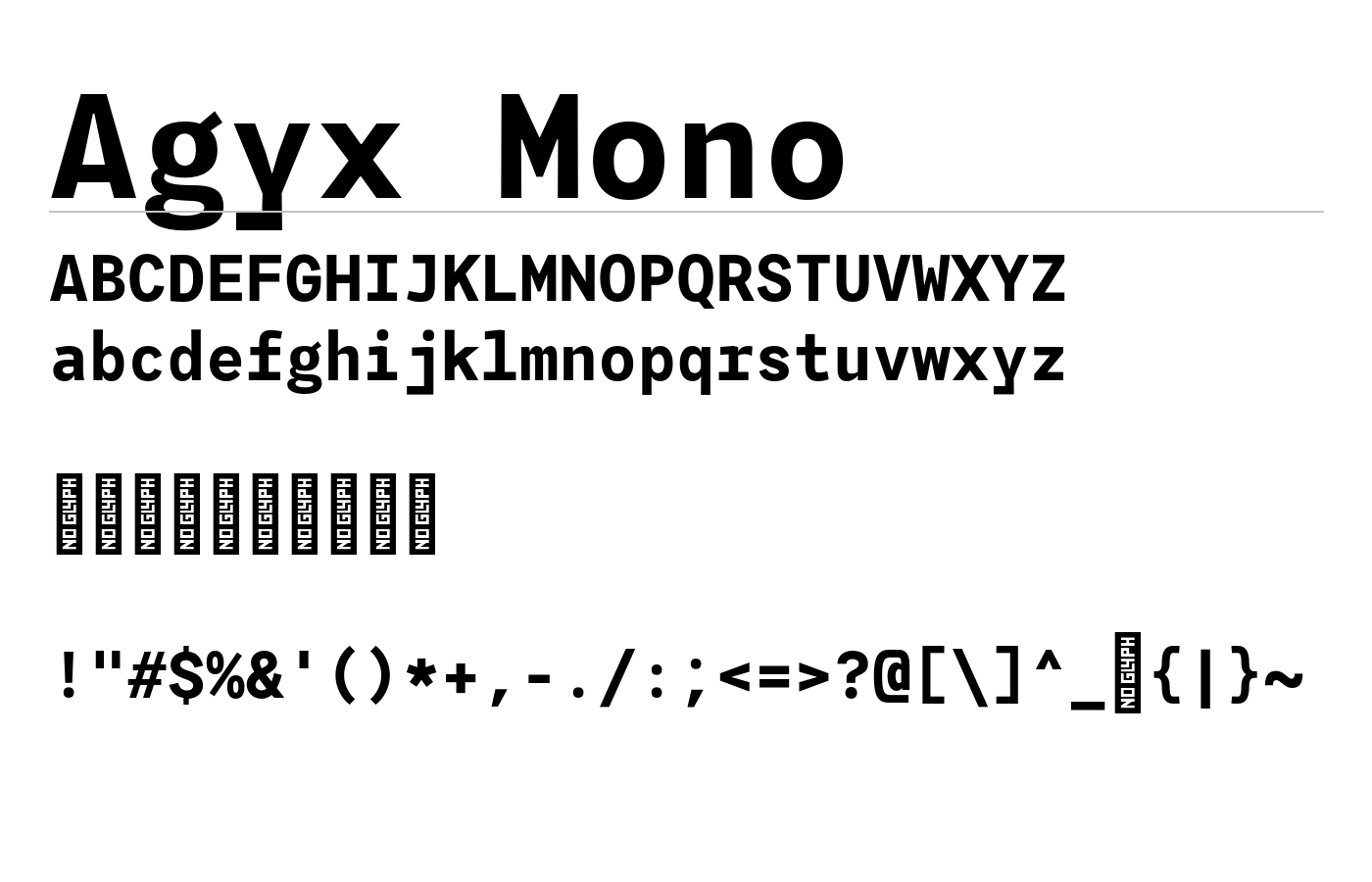 Agyx Mono Font preview
