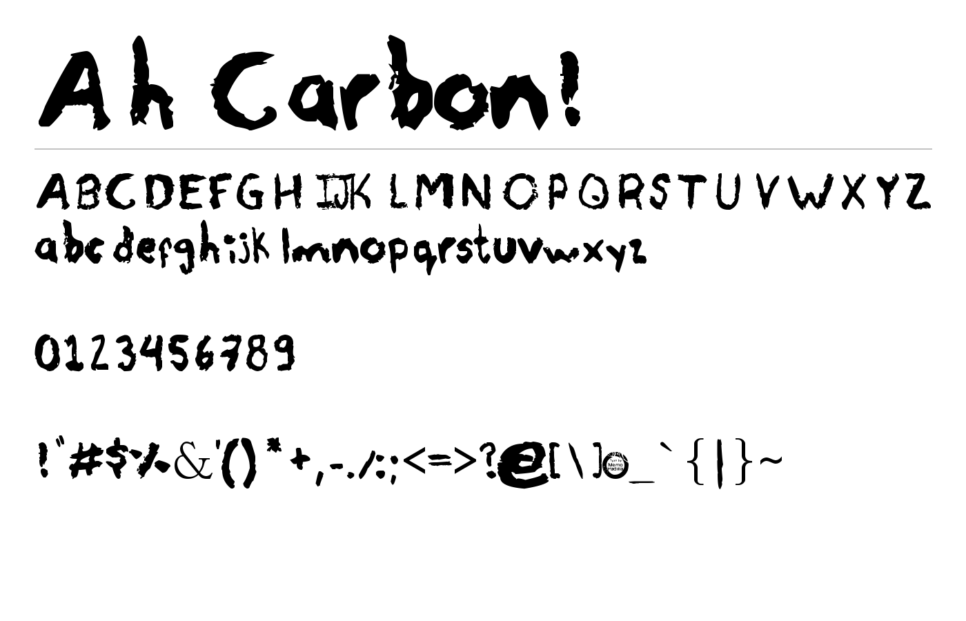 Ah Carbon! Font preview