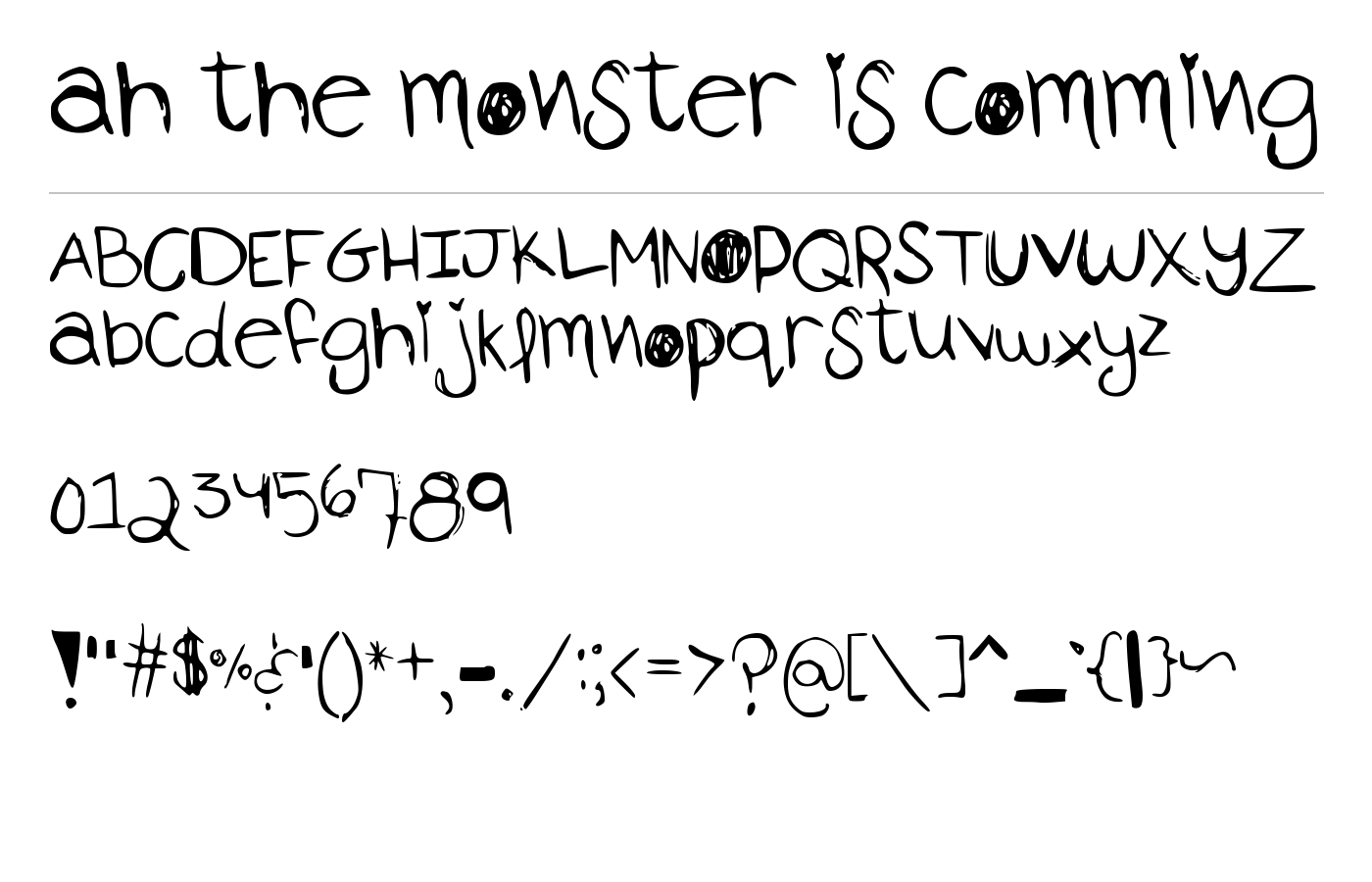 ah the monster is comming Font preview