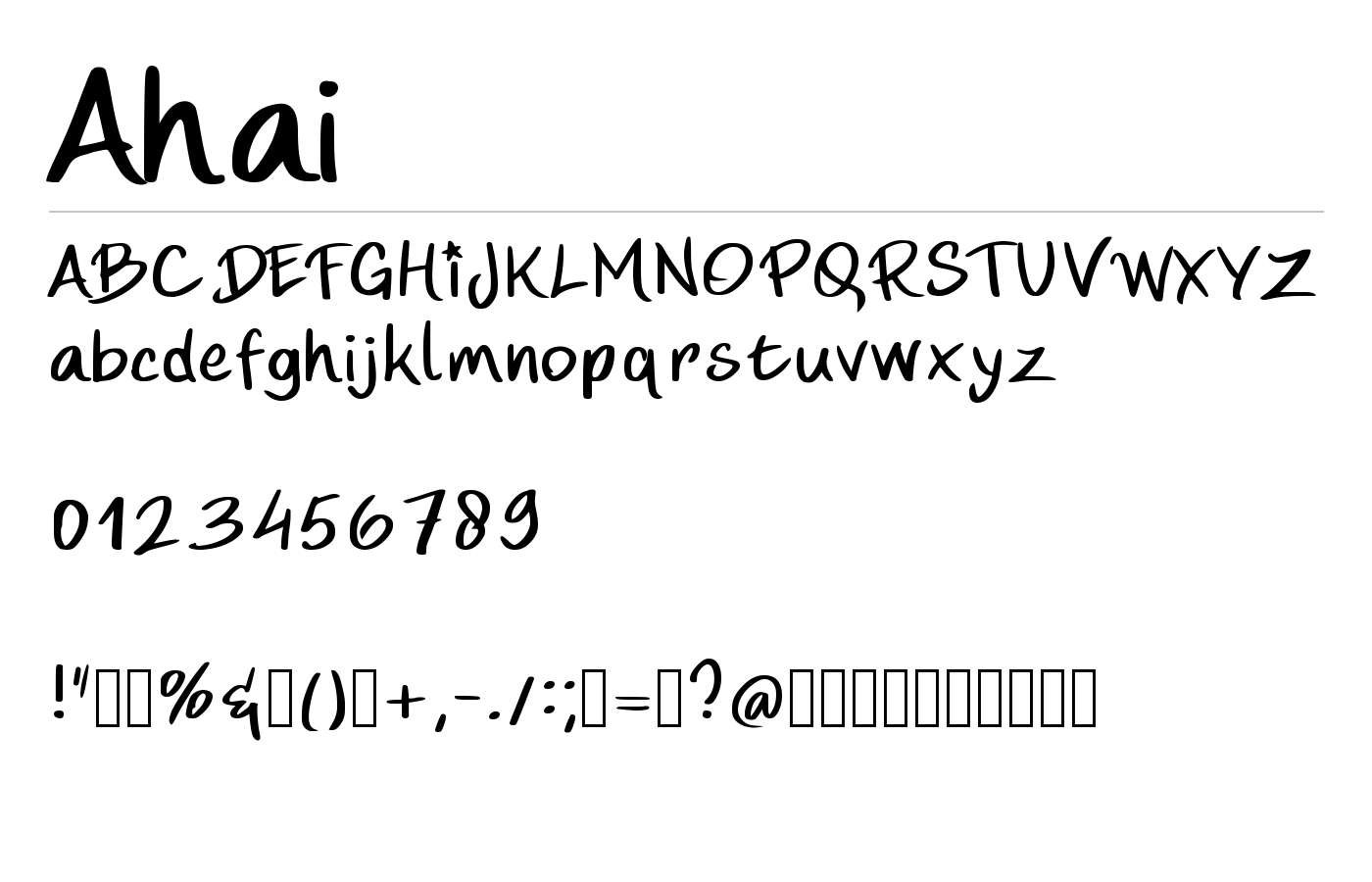 Ahai Font preview