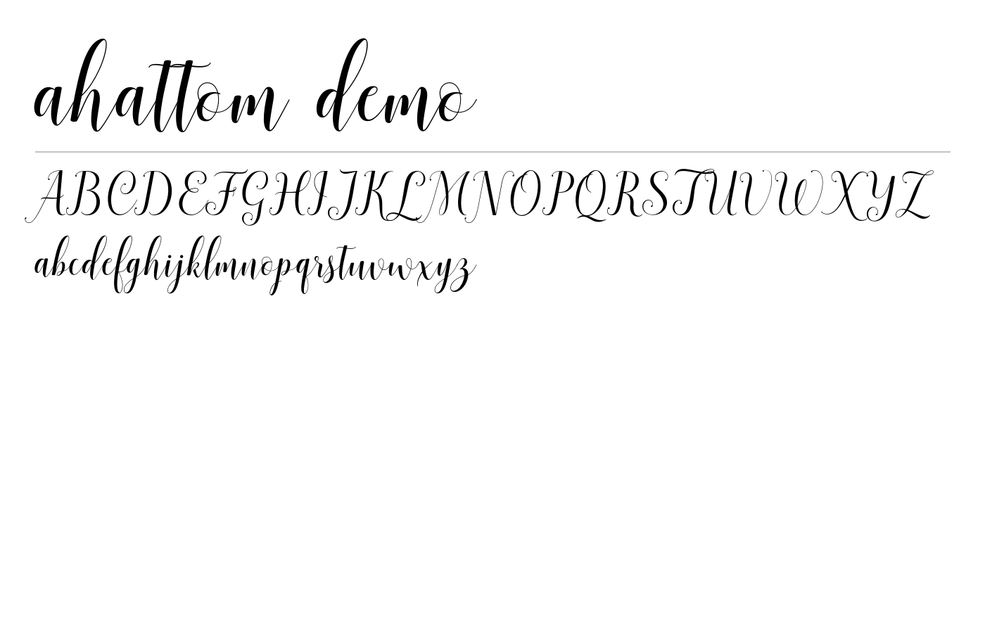 ahattom demo Font preview