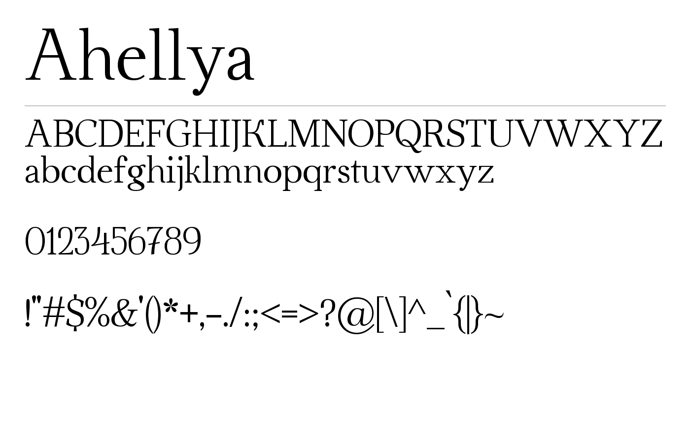 Ahellya Font preview