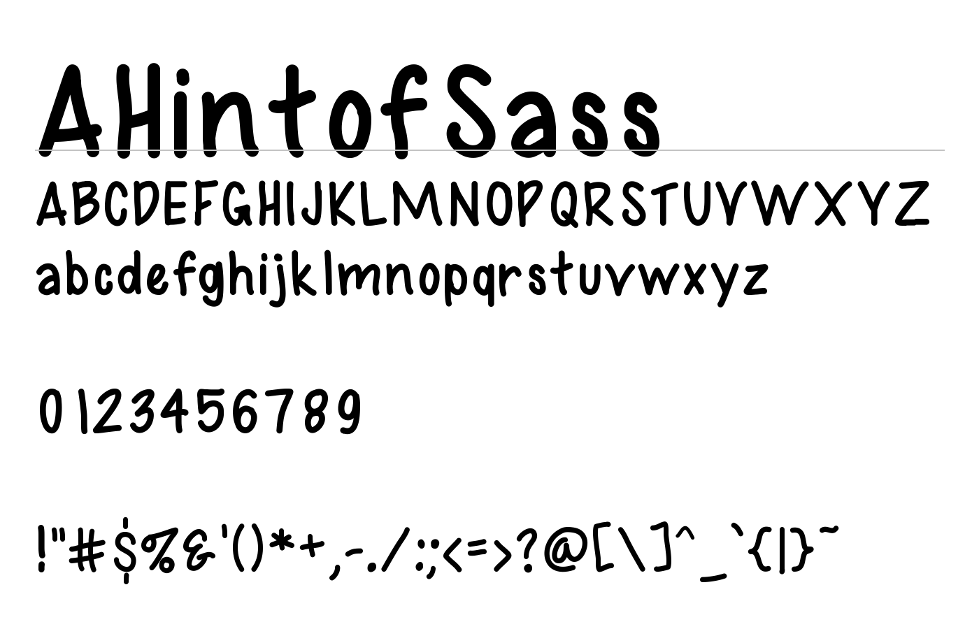 AHintofSass Font preview