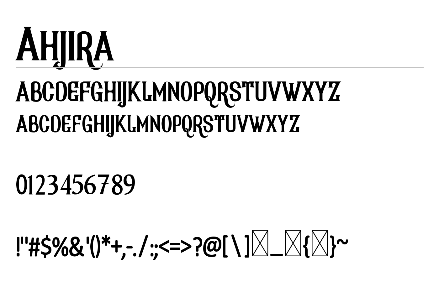 Ahjira Font preview