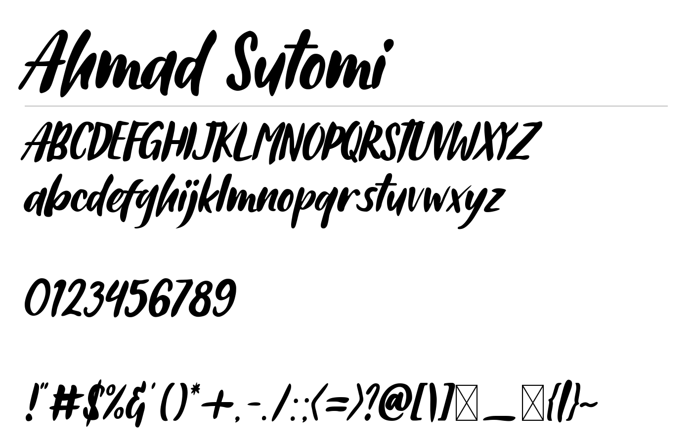 Ahmad Sutomi Font preview