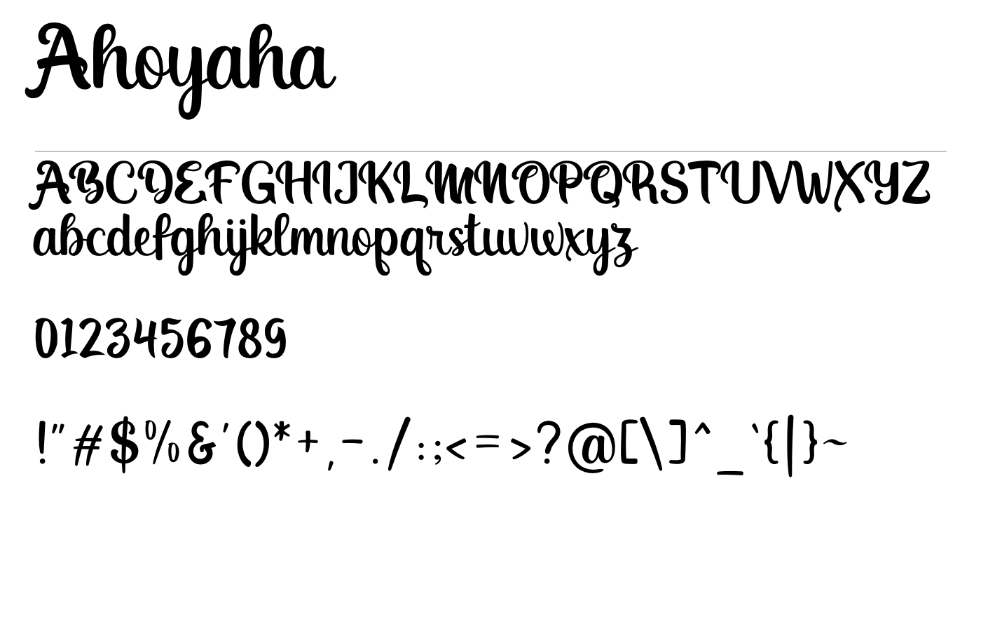 Ahoyaha Font preview
