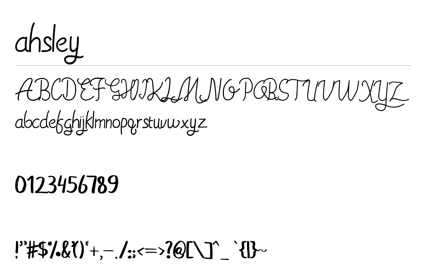 ahsley Font preview