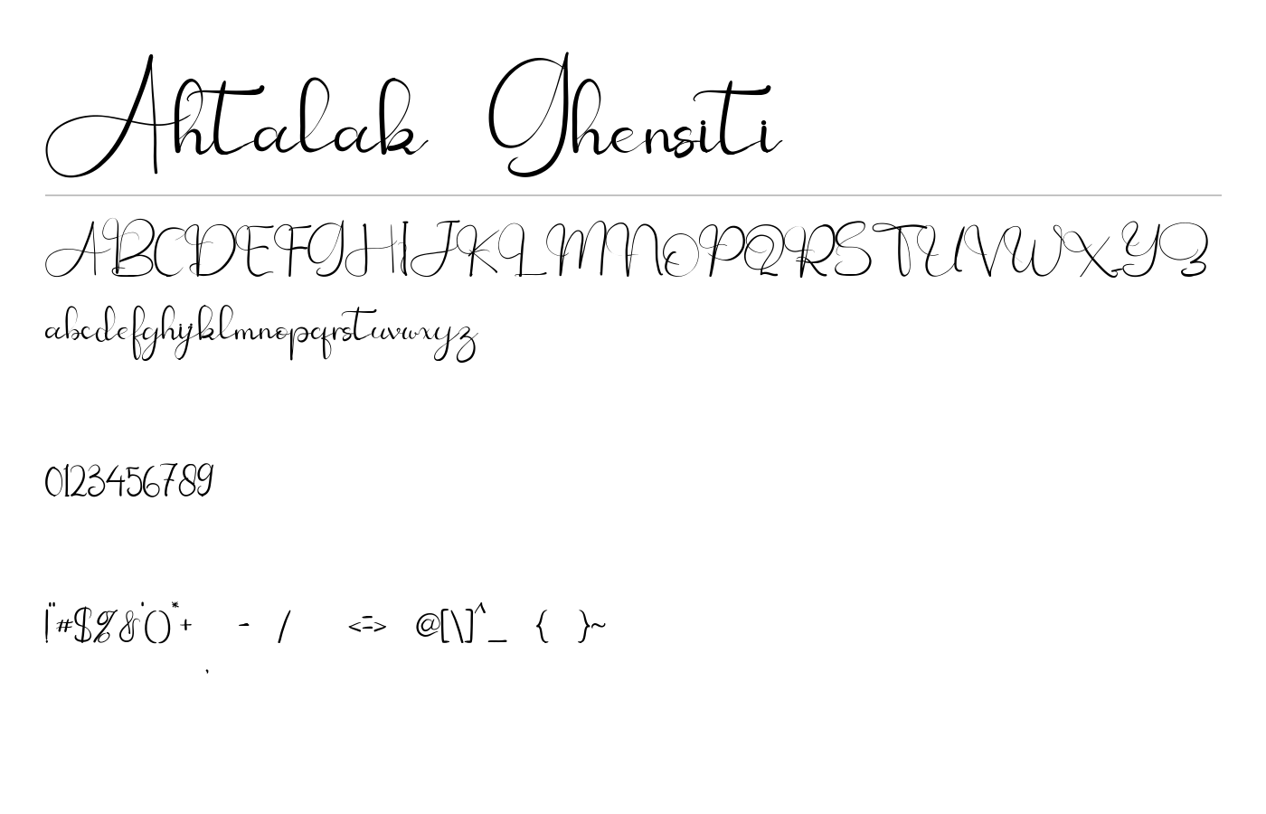 Ahtalak Ghensiti Font preview
