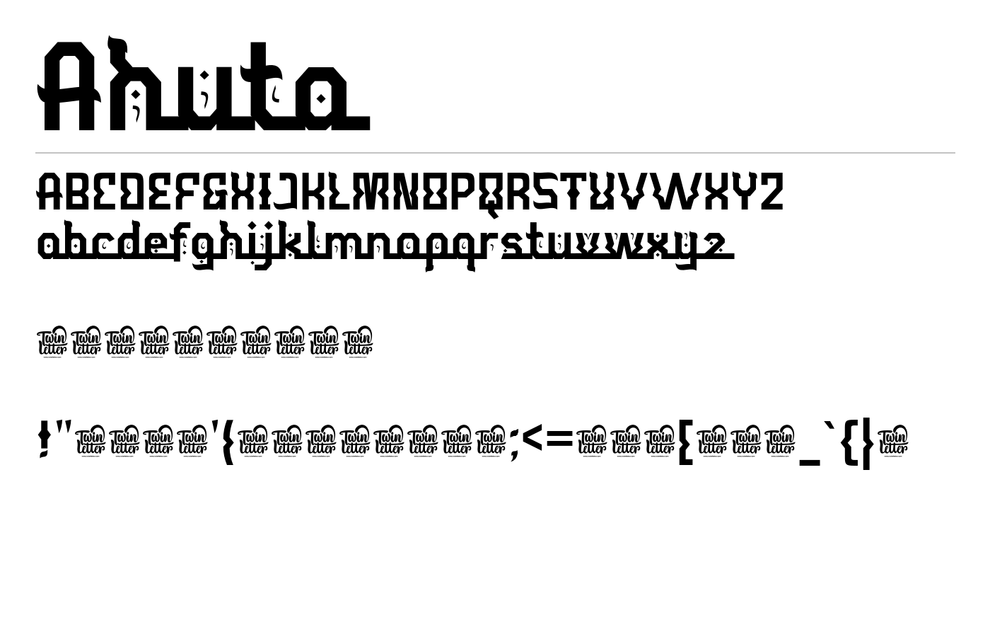 Ahuta Font preview