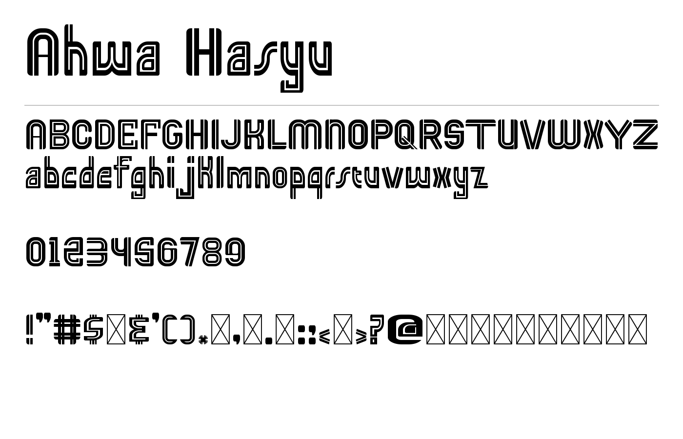 Ahwa Hasyu Font preview