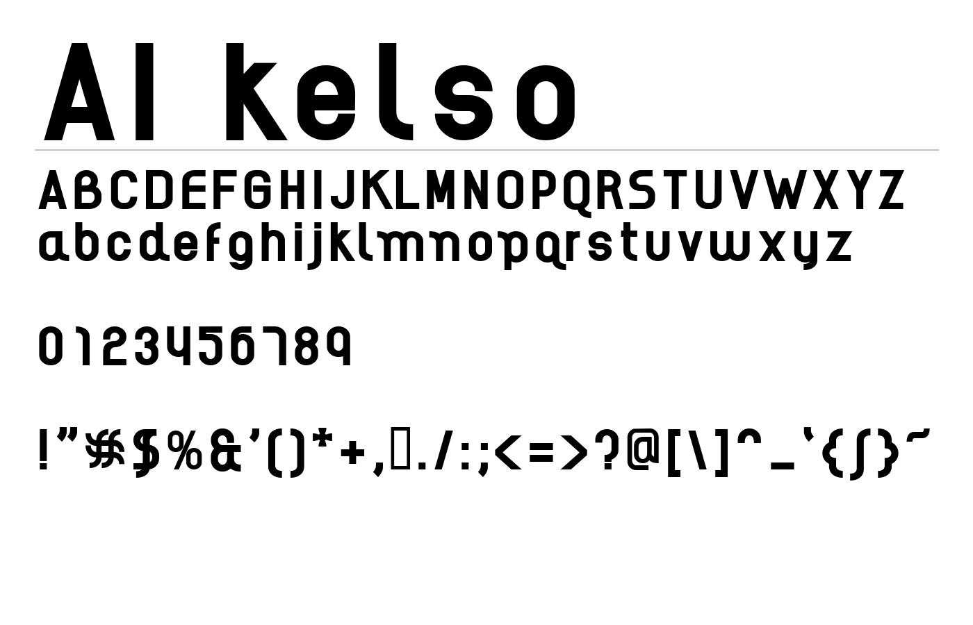 AI kelso Font preview