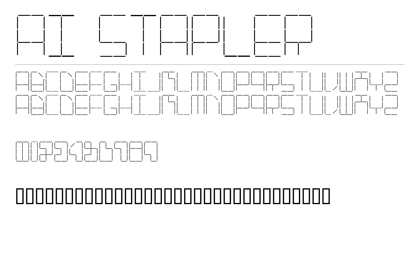 AI stapler Font preview