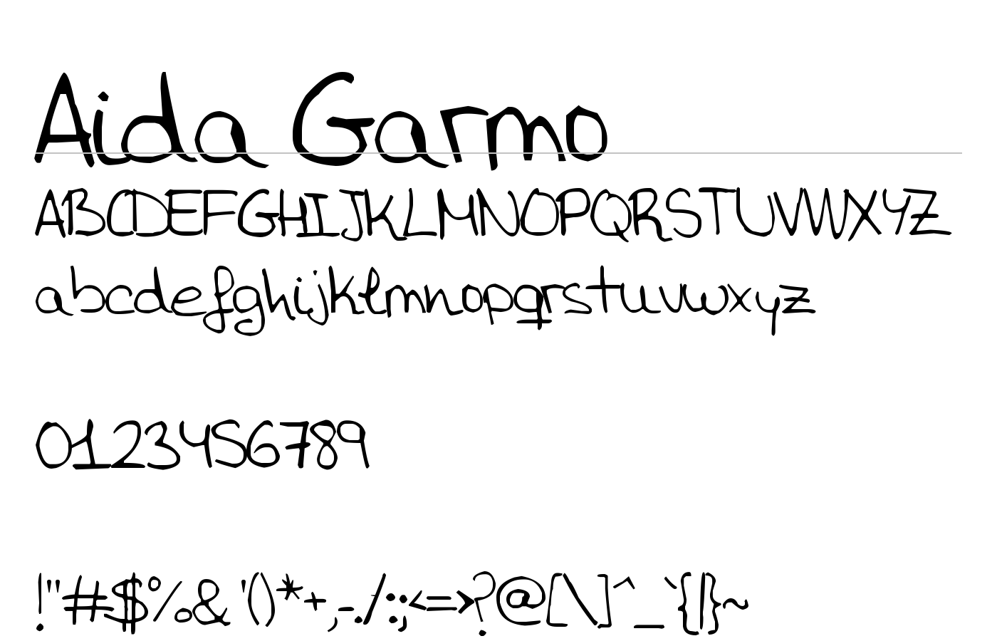 Aida Garmo Font preview