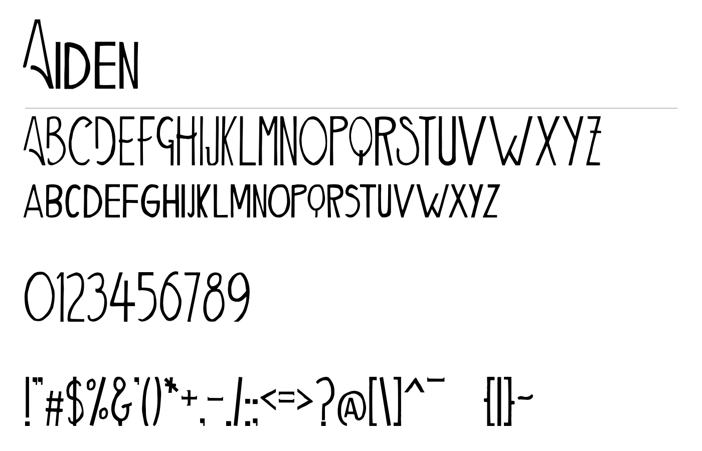 Aiden Font preview
