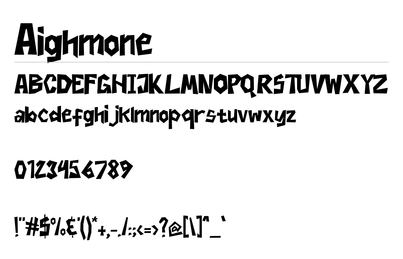 Aighmone Font preview