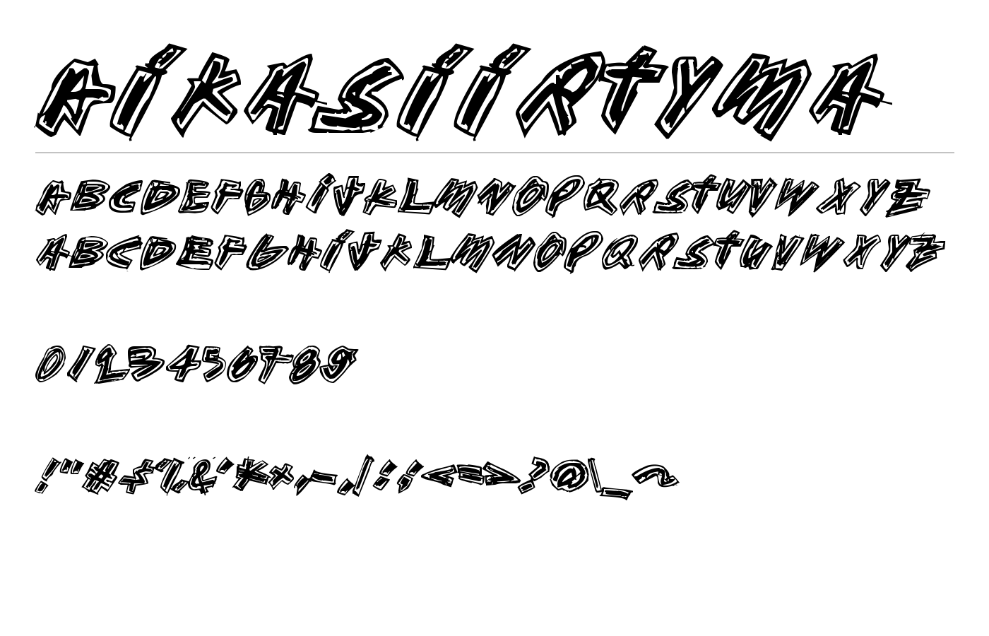 Aikasiirtyma Font preview