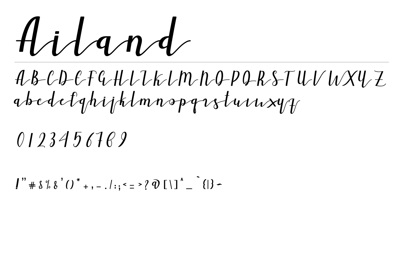 Ailand Font preview