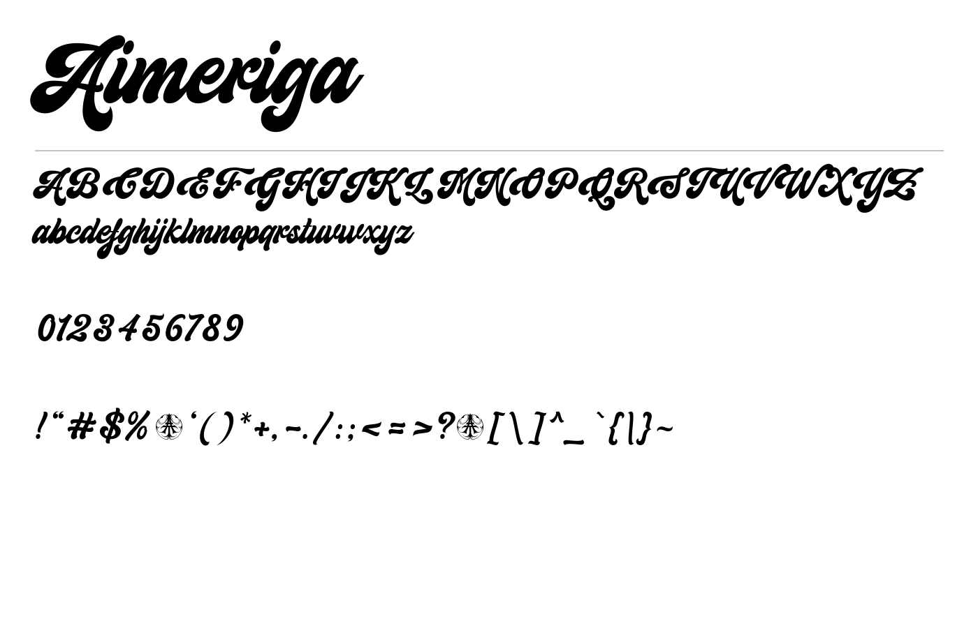 Aimeriga Font preview