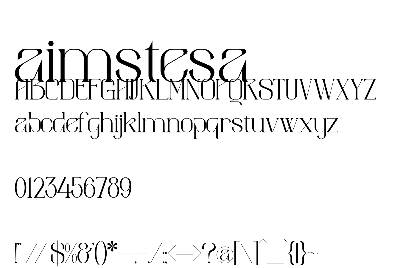 Aimstesa Font preview
