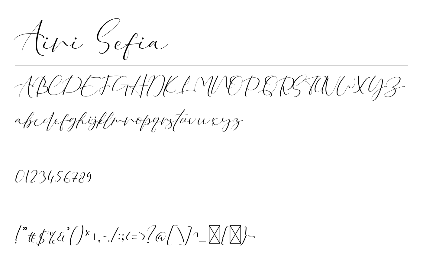 Aini Sefia Font preview