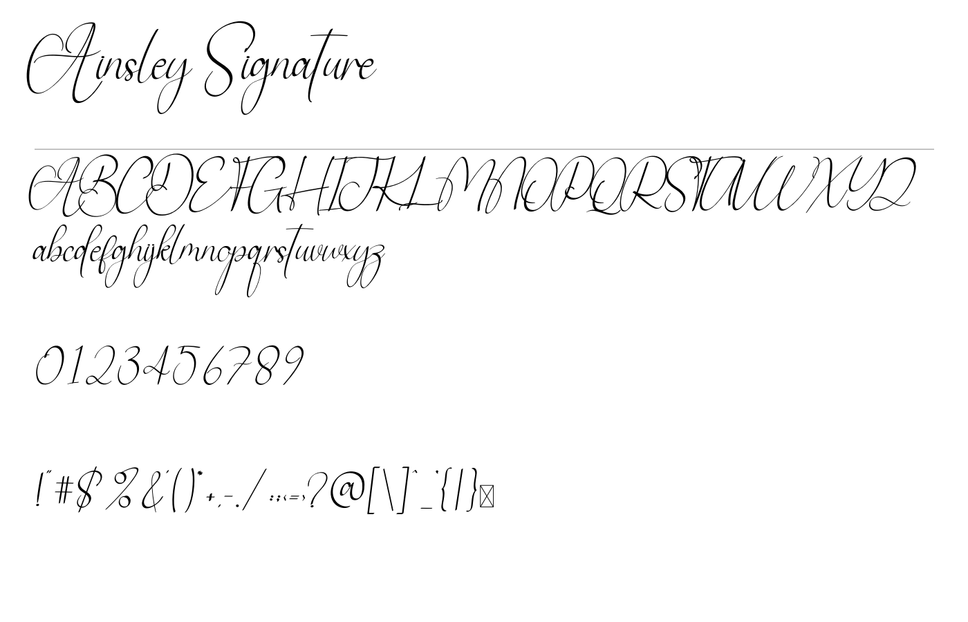 Ainsley Signature Font preview