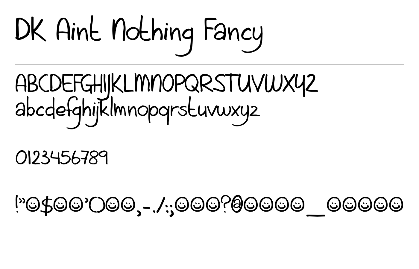 DK Aint Nothing Fancy Font preview