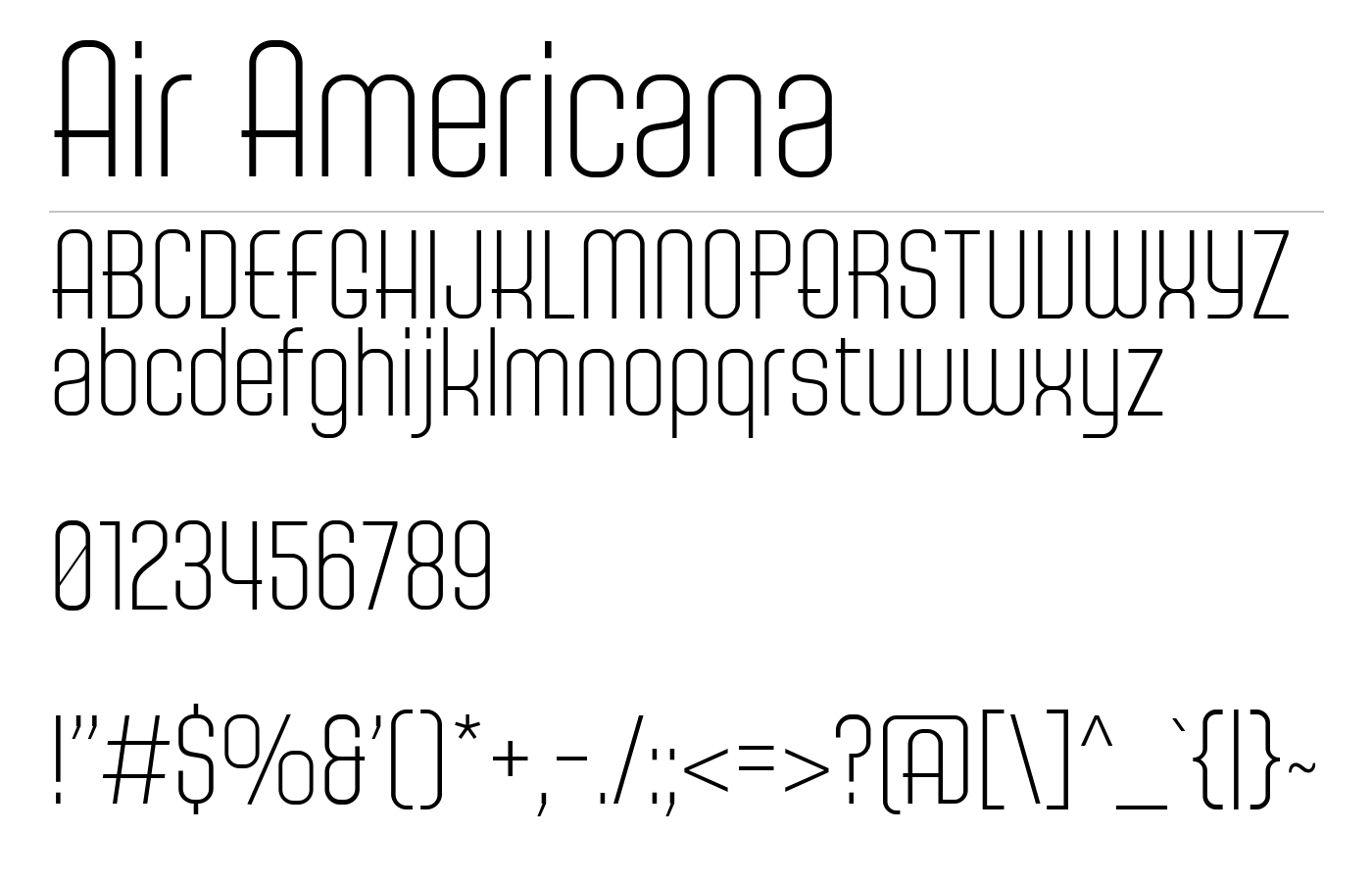 Air Americana Font preview
