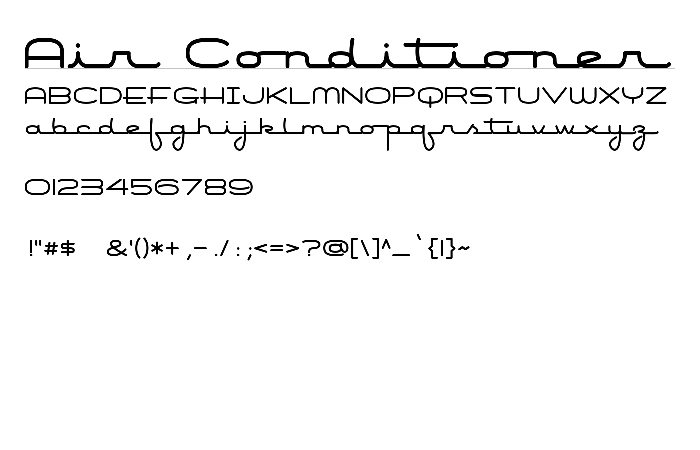 Air Conditioner Font preview