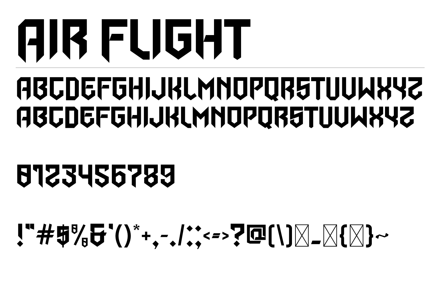 Air Flight Font preview