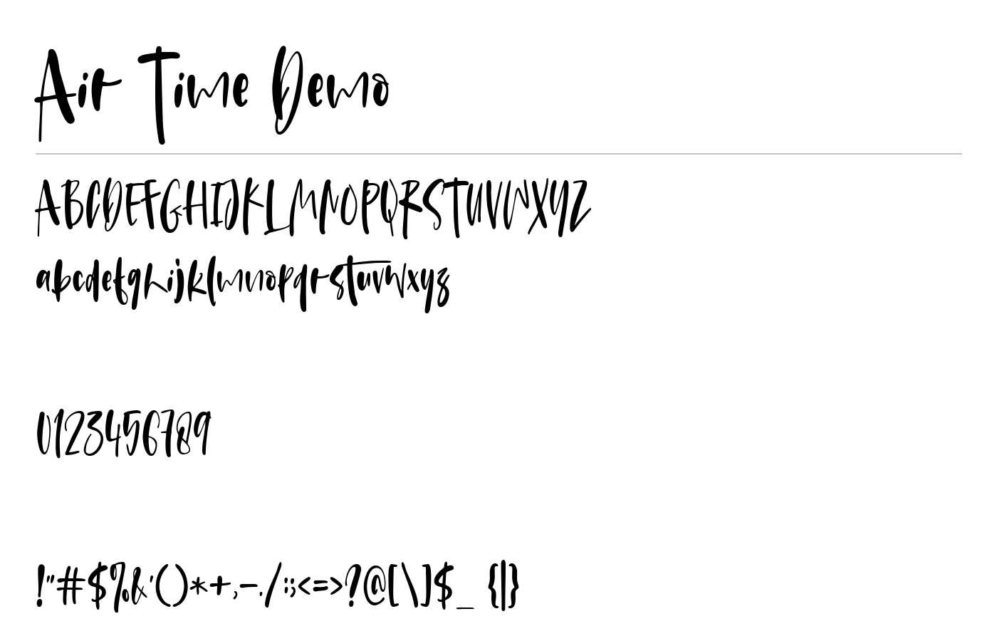 Air Time Demo Font preview